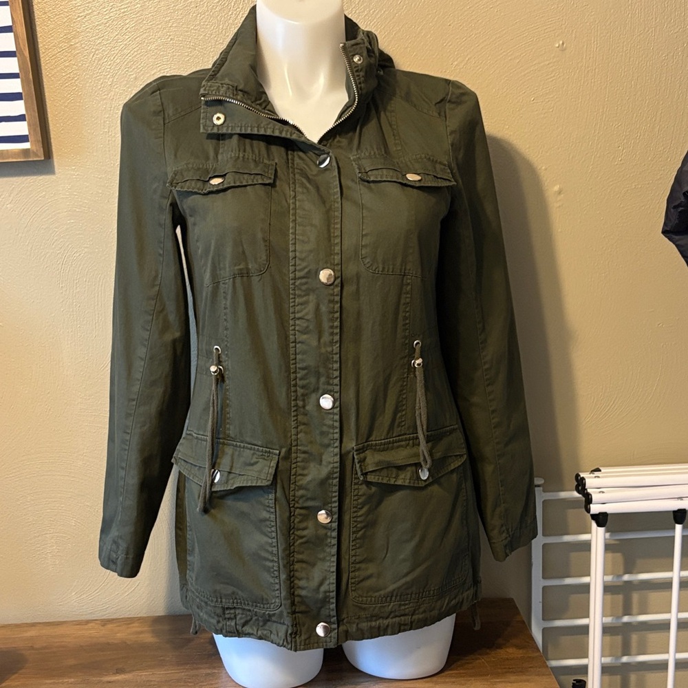 New York & Company Dark Green Utility Jacket